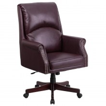 High-Back-Pillow-Burgundy-Leather-Swivel-Chair-1