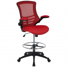 Mid-Back-Swivel-Office-Chair-Adjustable-Red-1