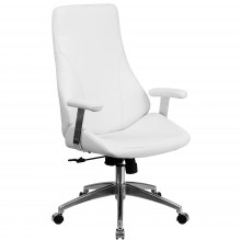 Swivel-High-Back-White-Leather-Chair-1