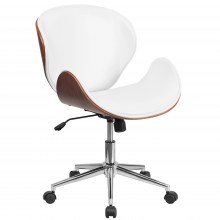 White-Leather-Walnut-Wood-Office-Chair-1